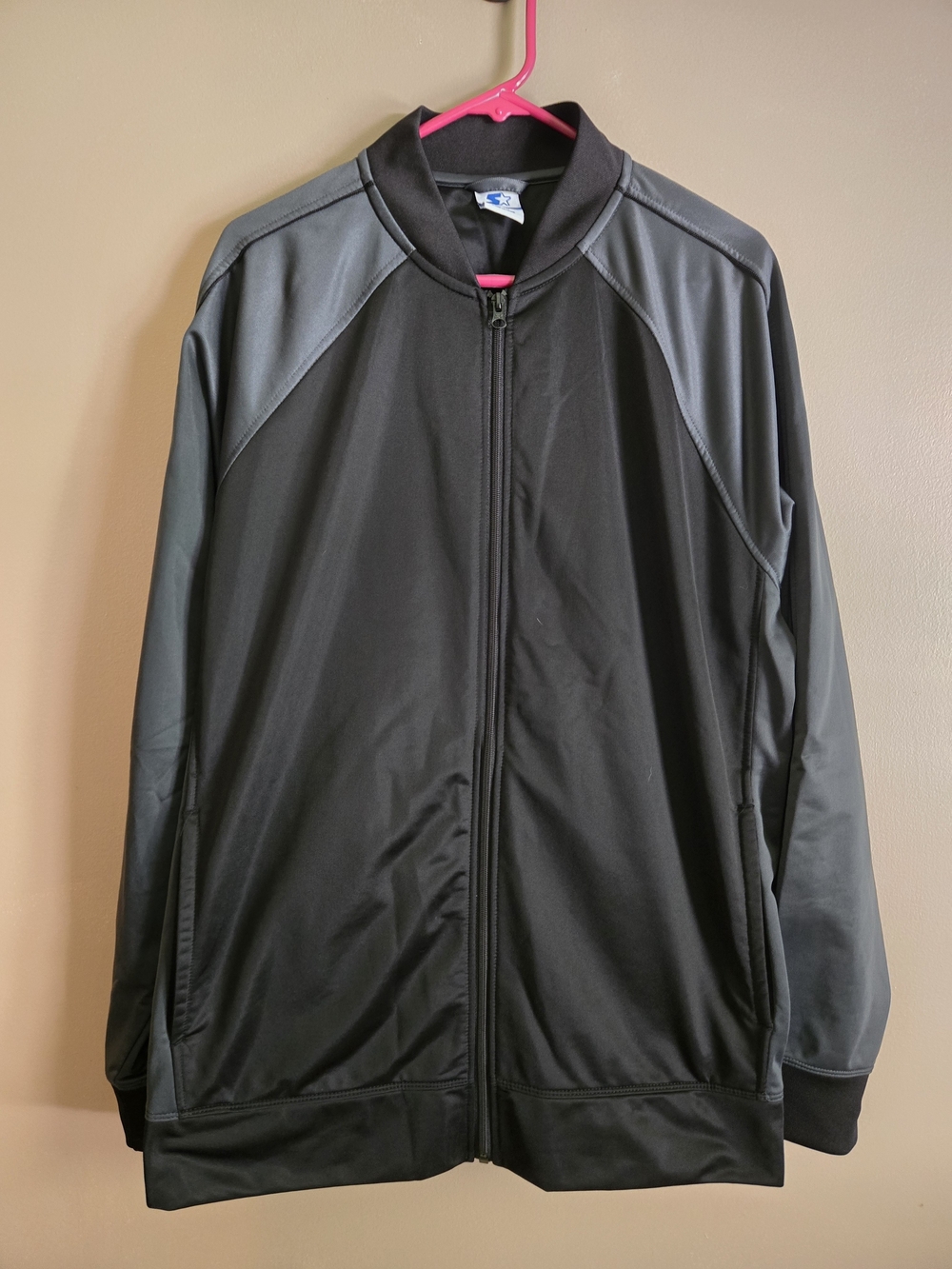 Starter Black & Gray Full-Zip Track Jacket XL